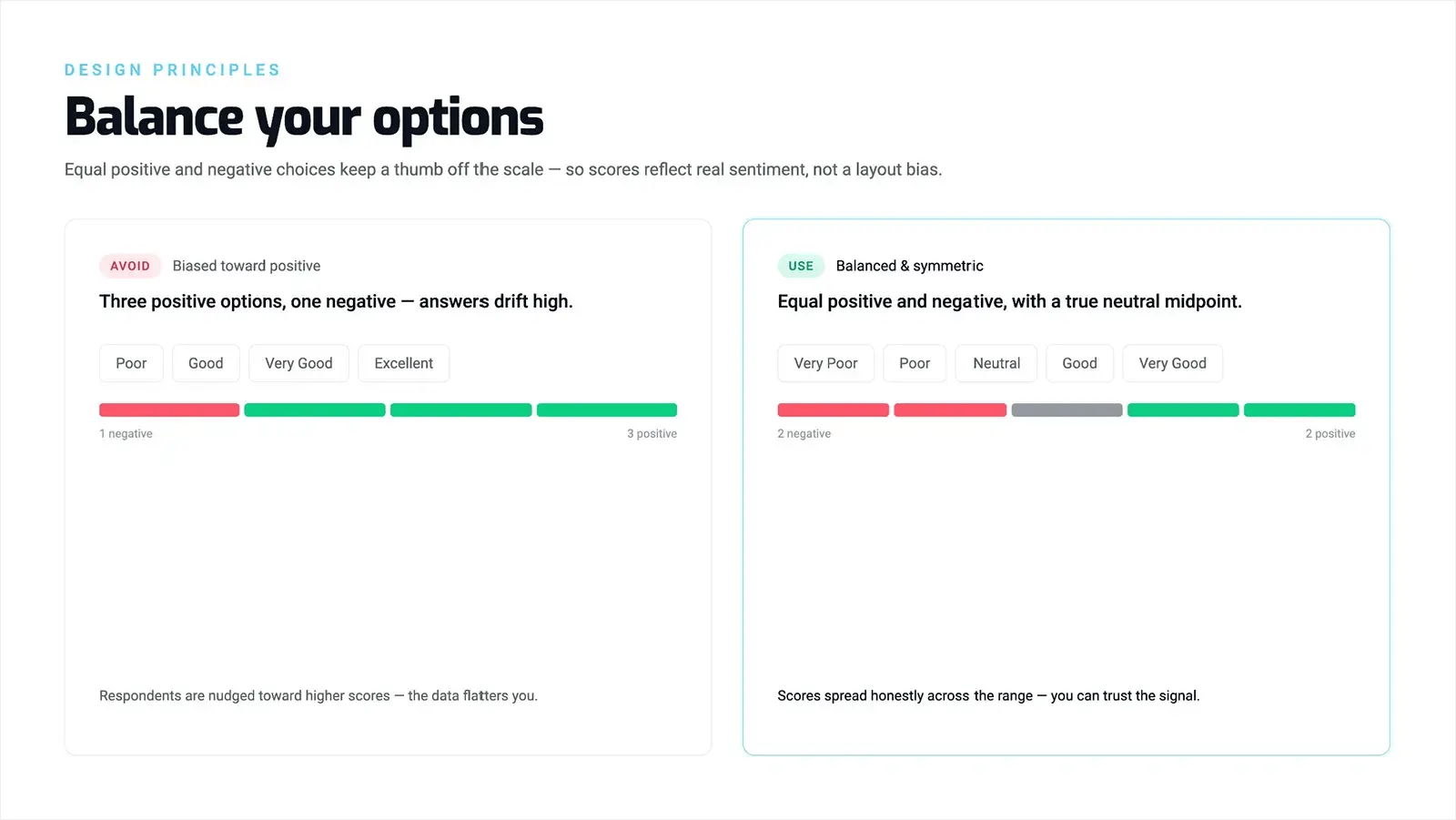 Balance your options - What to avoid and what to use